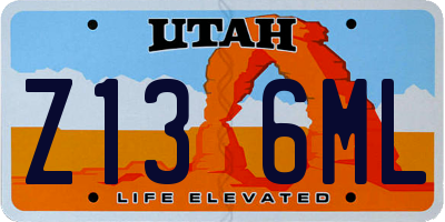 UT license plate Z136ML