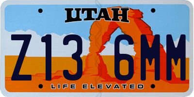 UT license plate Z136MM