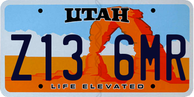 UT license plate Z136MR