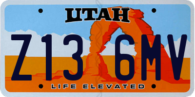 UT license plate Z136MV