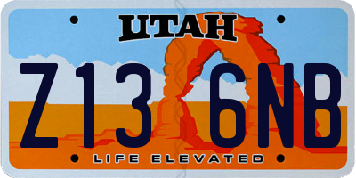 UT license plate Z136NB