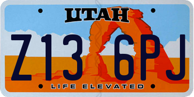UT license plate Z136PJ