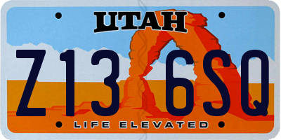 UT license plate Z136SQ