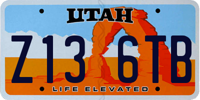 UT license plate Z136TB