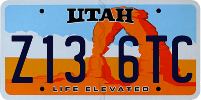 UT license plate Z136TC