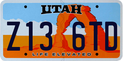 UT license plate Z136TD