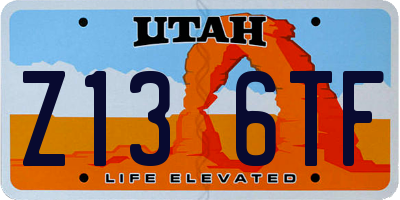 UT license plate Z136TF