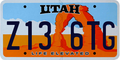 UT license plate Z136TG
