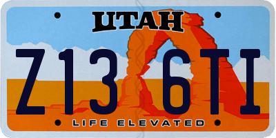 UT license plate Z136TI