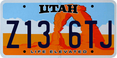 UT license plate Z136TJ