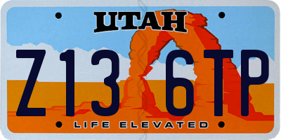 UT license plate Z136TP
