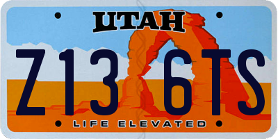 UT license plate Z136TS