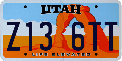 UT license plate Z136TT