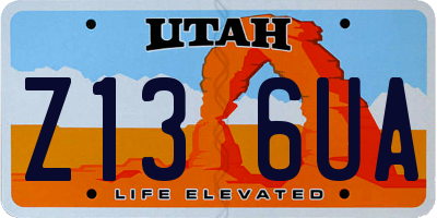 UT license plate Z136UA