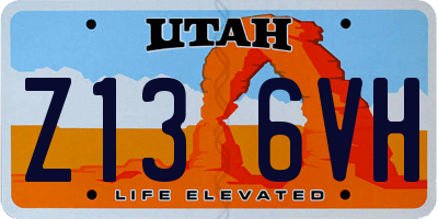 UT license plate Z136VH