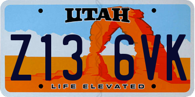 UT license plate Z136VK