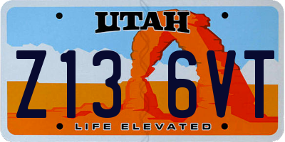 UT license plate Z136VT