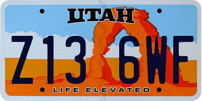UT license plate Z136WF