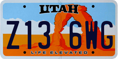 UT license plate Z136WG