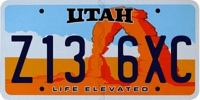 UT license plate Z136XC