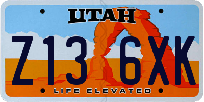 UT license plate Z136XK