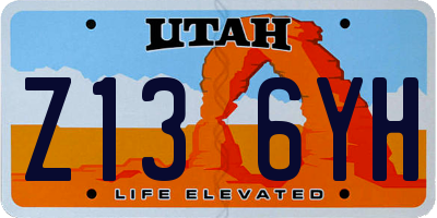 UT license plate Z136YH