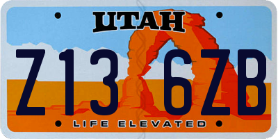UT license plate Z136ZB