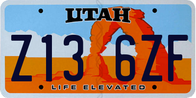 UT license plate Z136ZF