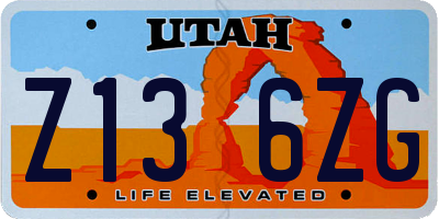 UT license plate Z136ZG