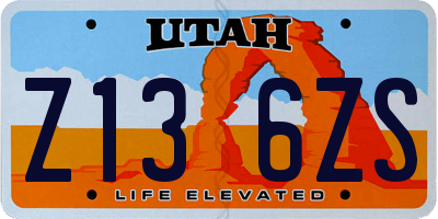 UT license plate Z136ZS
