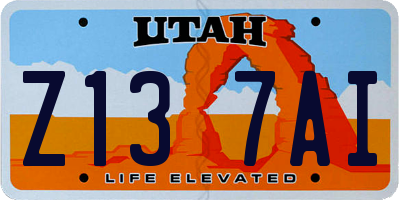 UT license plate Z137AI