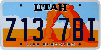 UT license plate Z137BI