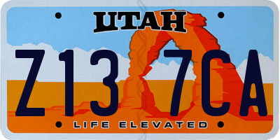UT license plate Z137CA
