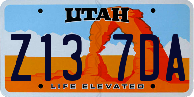 UT license plate Z137DA
