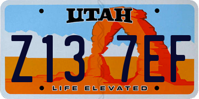 UT license plate Z137EF