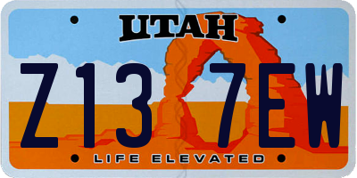 UT license plate Z137EW