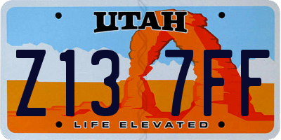 UT license plate Z137FF