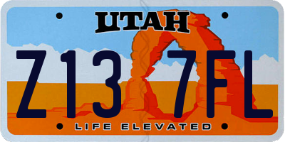 UT license plate Z137FL