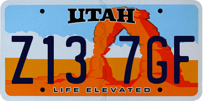 UT license plate Z137GF