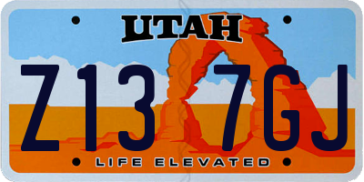 UT license plate Z137GJ