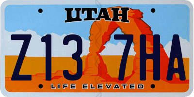 UT license plate Z137HA