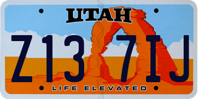 UT license plate Z137IJ