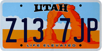 UT license plate Z137JP