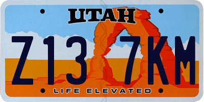 UT license plate Z137KM