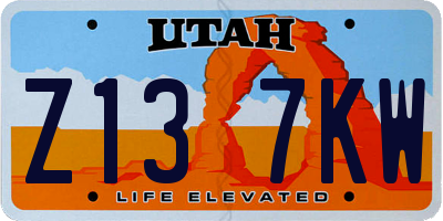 UT license plate Z137KW
