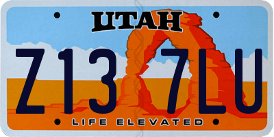 UT license plate Z137LU