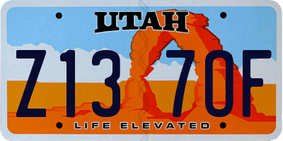 UT license plate Z137OF