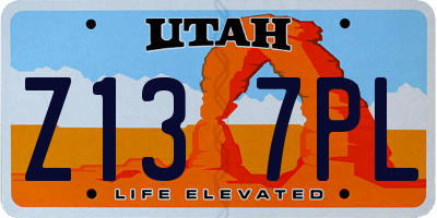 UT license plate Z137PL