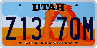UT license plate Z137QM