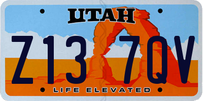 UT license plate Z137QV